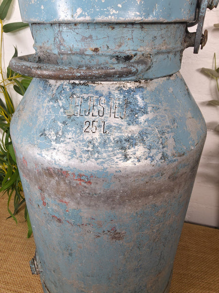 Vintage Rustic French Aluminium Milk Churn Wedding Florist Prop Garden Planter
