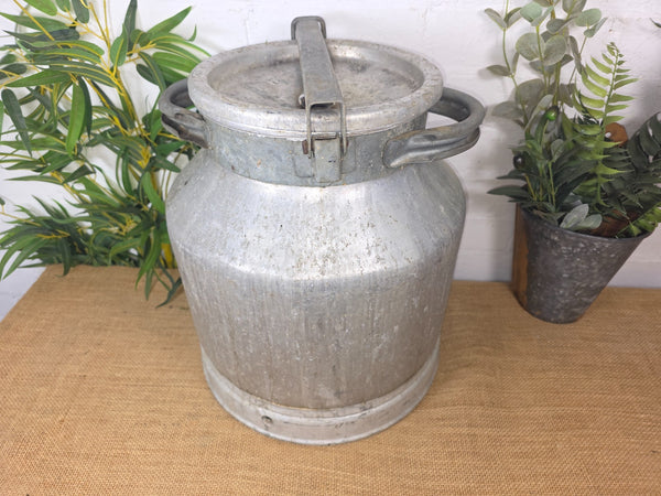 Vintage Rustic French Aluminium Milk Churn Wedding Florist Prop Garden Planter