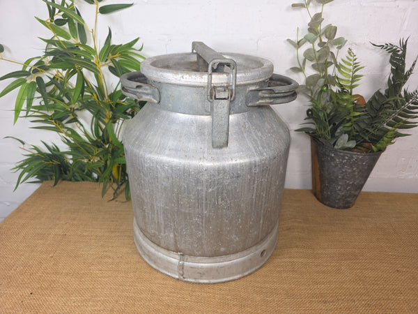 Vintage Rustic French Aluminium Milk Churn Wedding Florist Prop Garden Planter