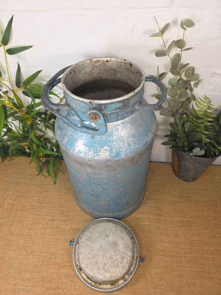 Vintage Rustic French Aluminium Milk Churn Wedding Florist Prop Garden Planter