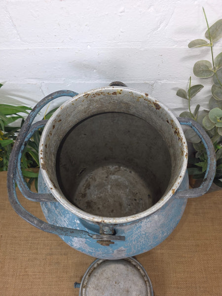 Vintage Rustic French Aluminium Milk Churn Wedding Florist Prop Garden Planter