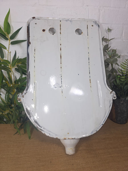 Old Vintage European French Enamel Metal Garden Water Fountain Wall Sink Planter