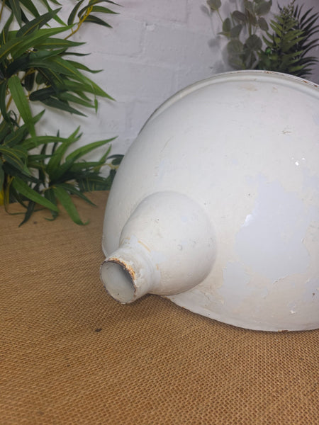 Old Vintage European French Enamel Metal Garden Water Fountain Wall Sink Planter