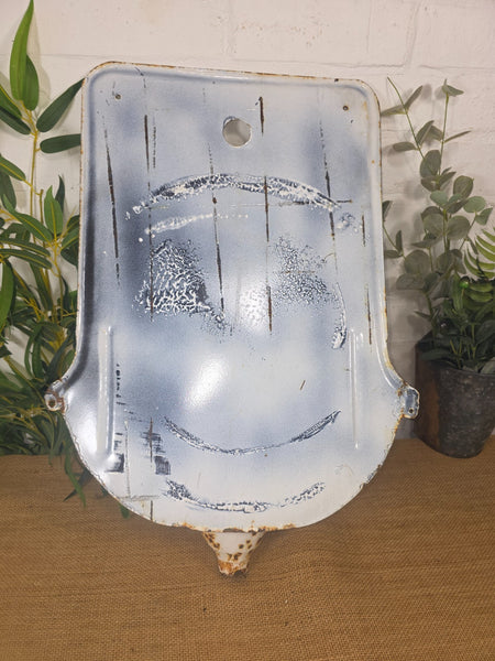 Old Vintage European French Enamel Metal Garden Water Fountain Wall Sink Planter
