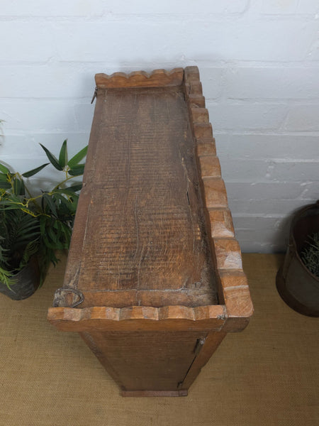Vintage Indian Colonial Wooden Glazed Shop Display Bathroom Kitchen Wall Cabinet
