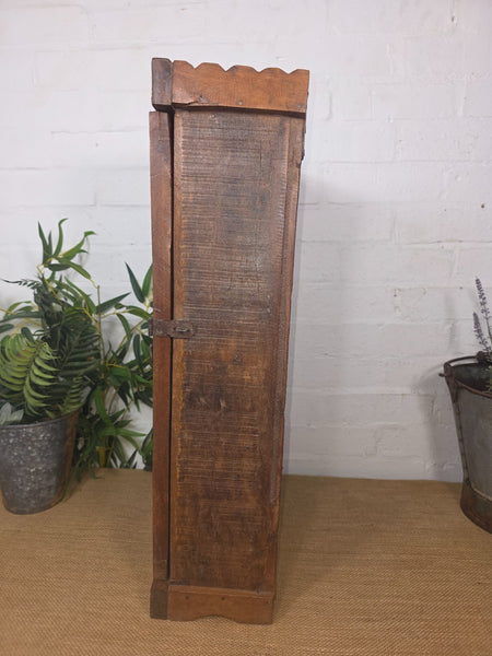 Vintage Indian Colonial Wooden Glazed Shop Display Bathroom Kitchen Wall Cabinet