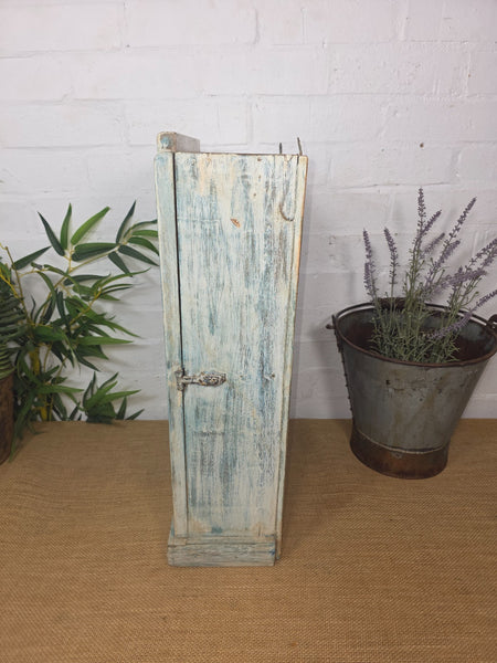 Vintage Indian Wooden Glazed Display Hallway Kitchen Wall Cabinet Key Spice Rack