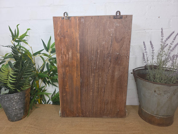 Vintage Indian Wooden Glazed Display Hallway Kitchen Wall Cabinet Key Spice Rack