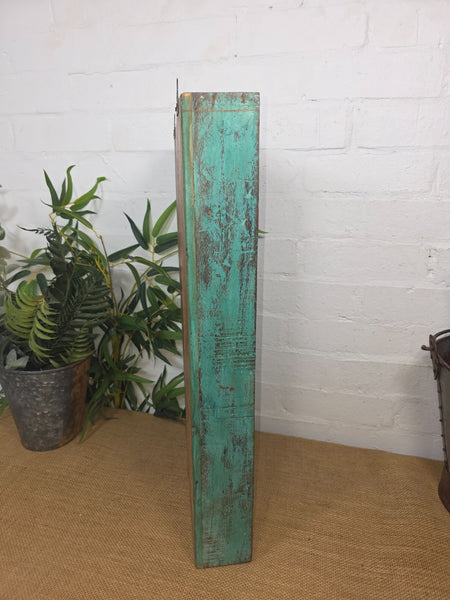 Vintage Indian Wooden Glazed Display Hallway Kitchen Wall Cabinet Key Spice Rack