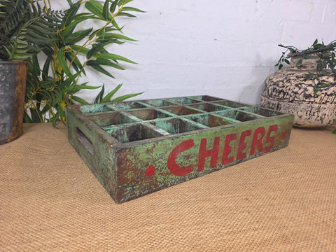 Vintage Original Wooden Soda Drinks Advertising Crate Wall Display Shelf
