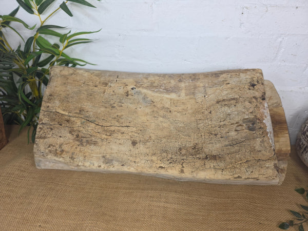 Vintage Rustic Wabi Sabi Carved Dugout Solid Wooden Trough Table Centrepiece