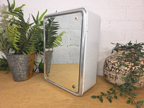 Vintage Retro Mid Century Metal Mirrored Bathroom Medical Wall Cabinet Cupboard