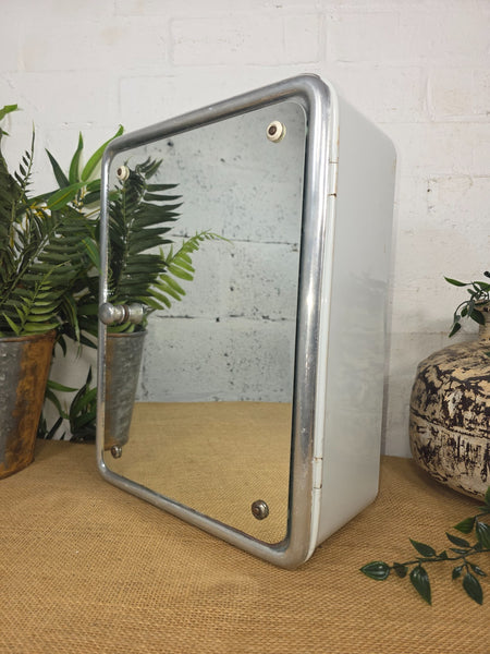 Vintage Retro Mid Century Metal Mirrored Bathroom Medical Wall Cabinet Cupboard