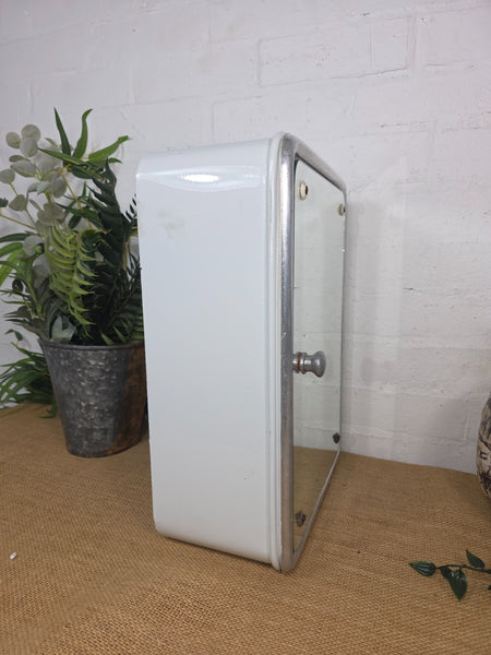 Vintage Retro Mid Century Metal Mirrored Bathroom Medical Wall Cabinet Cupboard