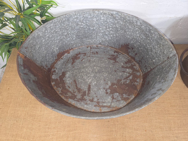 Vintage Reclaimed Galvanised Oval Trough Garden Planter Tub Ice Bucket Bath