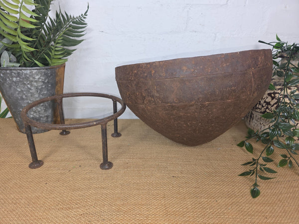 Large Heavy Duty Riveted Iron Indian Kadai Fire Pit Garden Planter Drinks Cooler
