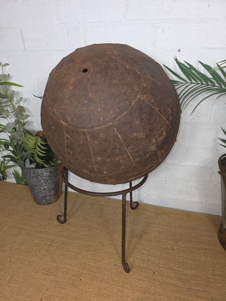 Large Heavy Duty Riveted Iron Indian Kadai Fire Pit Garden Planter Drinks Cooler