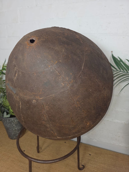 Large Heavy Duty Riveted Iron Indian Kadai Fire Pit Garden Planter Drinks Cooler