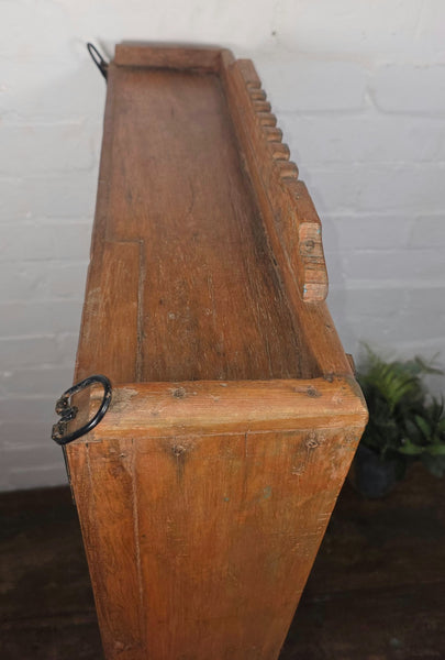 Vintage Indian Colonial Wooden Glazed Shop Display Bathroom Kitchen Wall Cabinet
