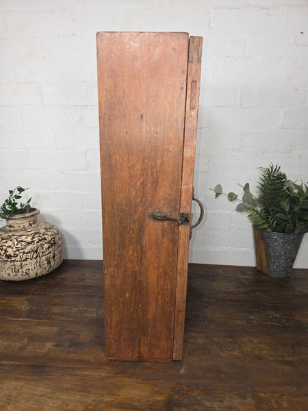 Vintage Indian Colonial Wooden Glazed Shop Display Bathroom Kitchen Wall Cabinet