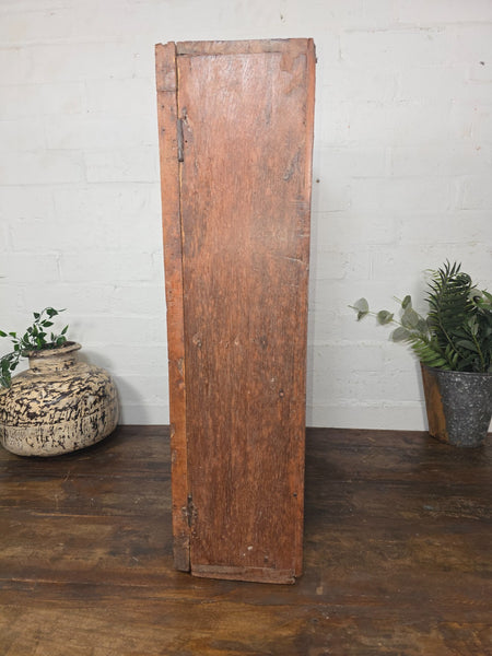 Vintage Indian Colonial Wooden Glazed Shop Display Bathroom Kitchen Wall Cabinet