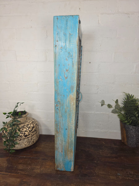 Vintage Indian Colonial Wooden Glazed Shop Display Bathroom Kitchen Wall Cabinet