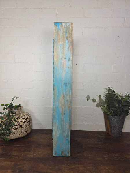 Vintage Indian Colonial Wooden Glazed Shop Display Bathroom Kitchen Wall Cabinet