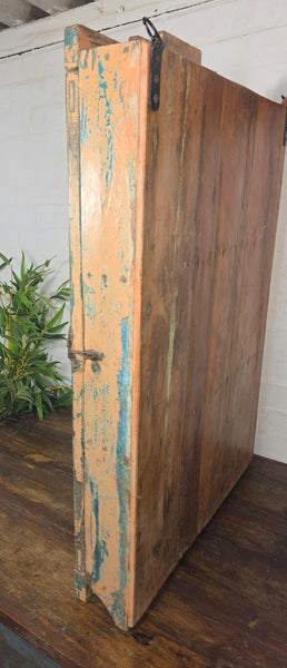 Vintage Indian Colonial Wooden Glazed Shop Display Bathroom Kitchen Wall Cabinet