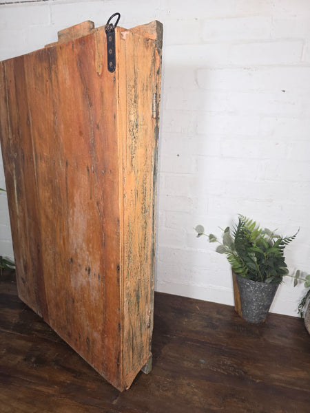 Vintage Indian Colonial Wooden Glazed Shop Display Bathroom Kitchen Wall Cabinet