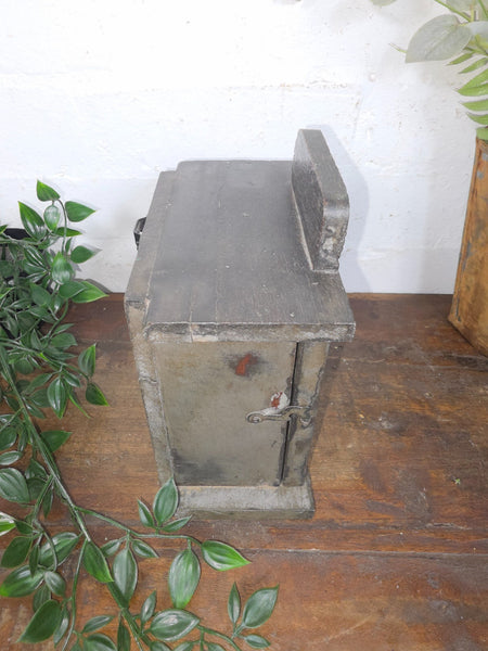 Vintage Reclaimed Indian Hand Made Wooden Clock Display Case Box