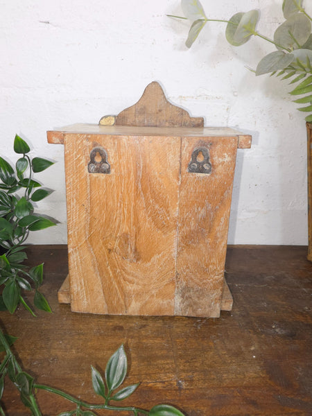 Vintage Reclaimed Indian Hand Made Wooden Clock Display Case Box