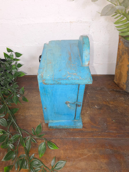 Vintage Reclaimed Indian Hand Made Wooden Clock Display Case Box