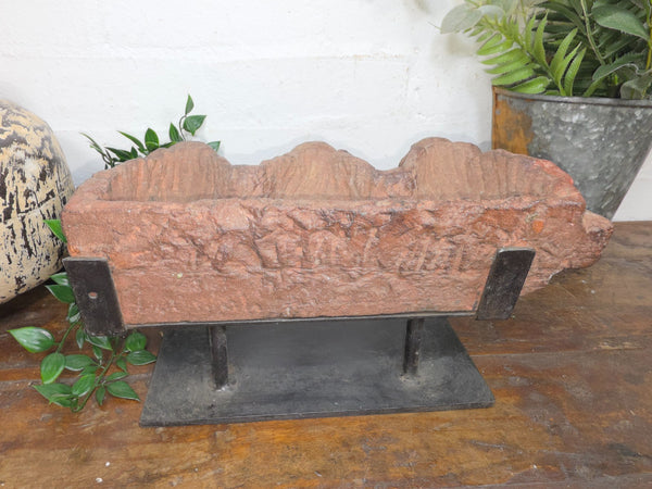 Very Old Indian Antique Carved Stone Oil Lamp Diya
