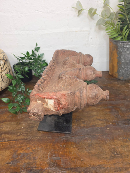 Very Old Indian Antique Carved Stone Oil Lamp Diya