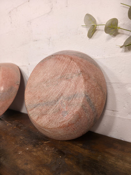 Rustic Wabi Sabi Solid Pink Marble Stone Dish Plate Bowl