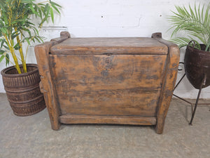 Vintage Rustic Wabi Sabi Himalayan Himachal Wooden Trunk Chest Blanket Box