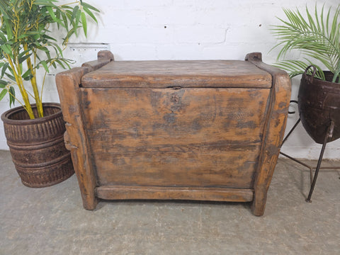 Vintage Rustic Wabi Sabi Himalayan Himachal Wooden Trunk Chest Blanket Box