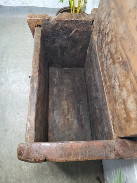 Vintage Rustic Wabi Sabi Himalayan Himachal Wooden Trunk Chest Blanket Box