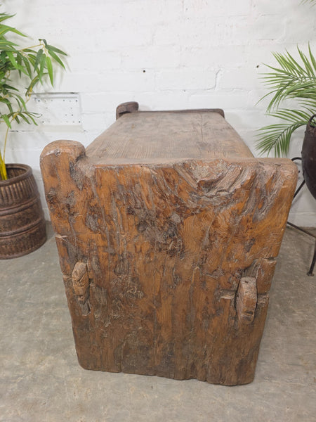Vintage Rustic Wabi Sabi Himalayan Himachal Wooden Trunk Chest Blanket Box
