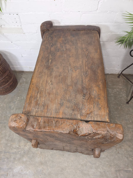 Vintage Rustic Wabi Sabi Himalayan Himachal Wooden Trunk Chest Blanket Box