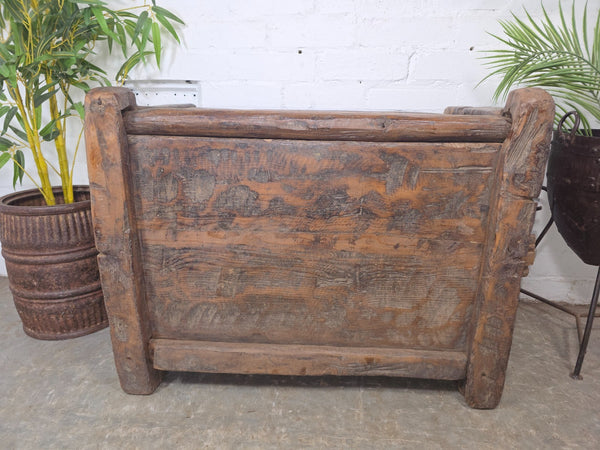 Vintage Rustic Wabi Sabi Himalayan Himachal Wooden Trunk Chest Blanket Box