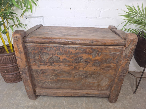 Vintage Rustic Wabi Sabi Himalayan Himachal Wooden Trunk Chest Blanket Box