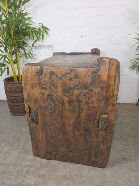 Vintage Rustic Wabi Sabi Himalayan Himachal Wooden Trunk Chest Blanket Box