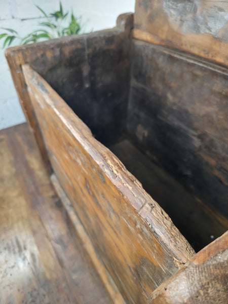 Vintage Rustic Wabi Sabi Himalayan Himachal Wooden Trunk Chest Blanket Box
