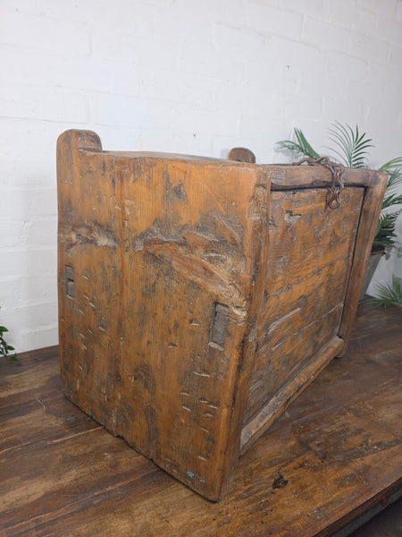 Vintage Rustic Wabi Sabi Himalayan Himachal Wooden Trunk Chest Blanket Box