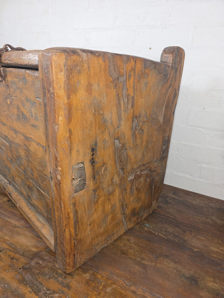 Vintage Rustic Wabi Sabi Himalayan Himachal Wooden Trunk Chest Blanket Box