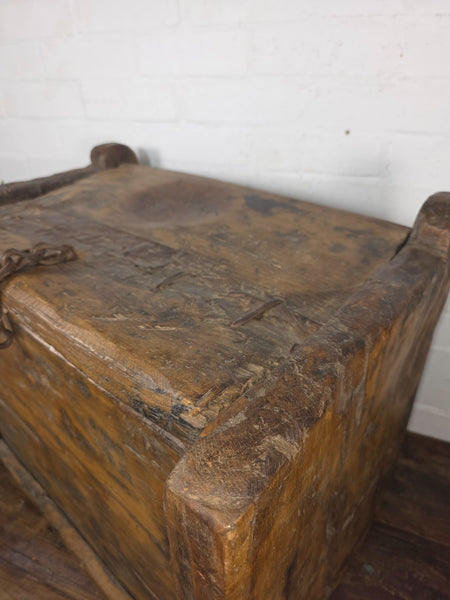 Vintage Rustic Wabi Sabi Himalayan Himachal Wooden Trunk Chest Blanket Box