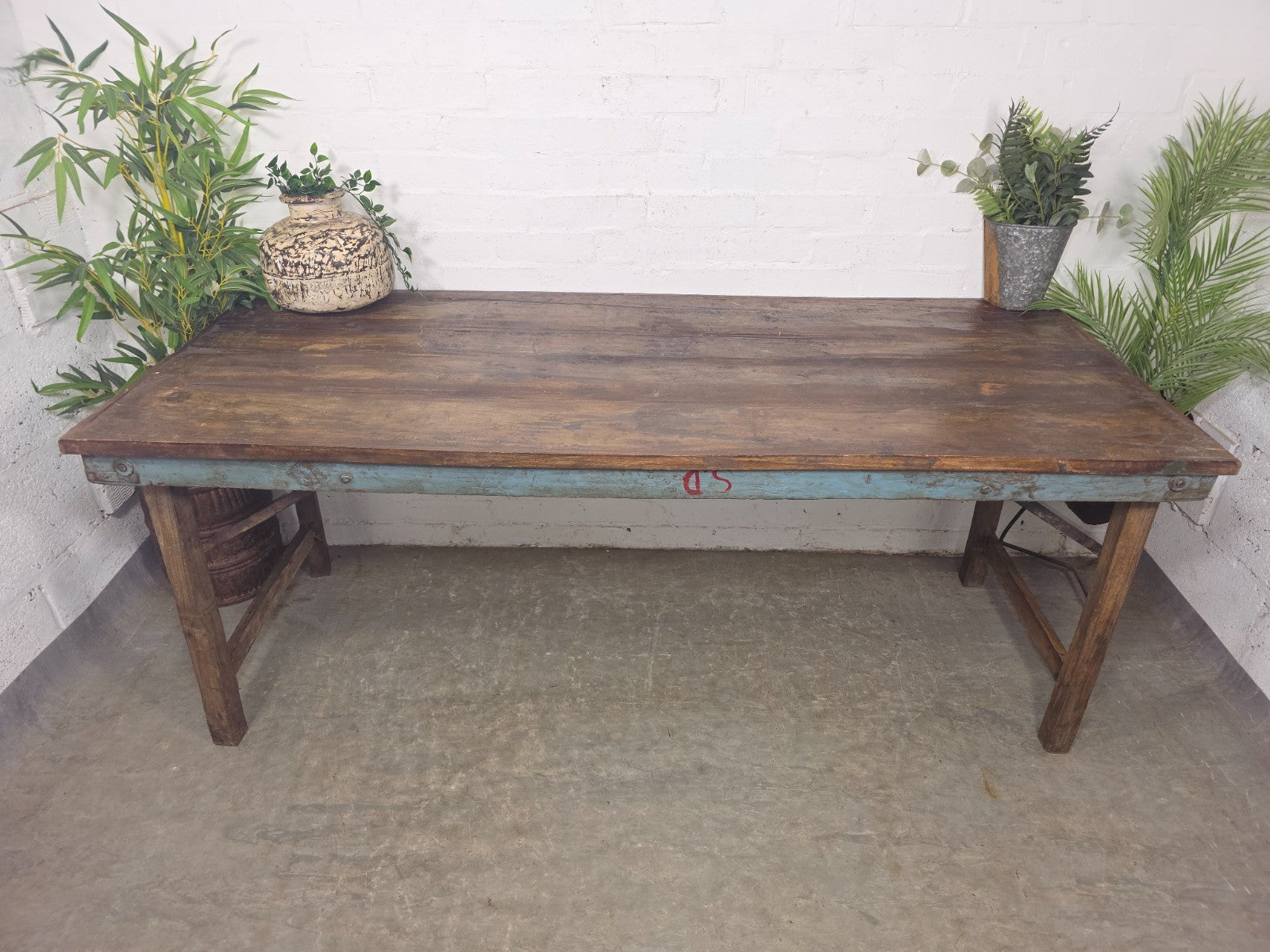 Large Vintage Rustic Indian Solid Wooden Folding Trestle Table Wedding Events