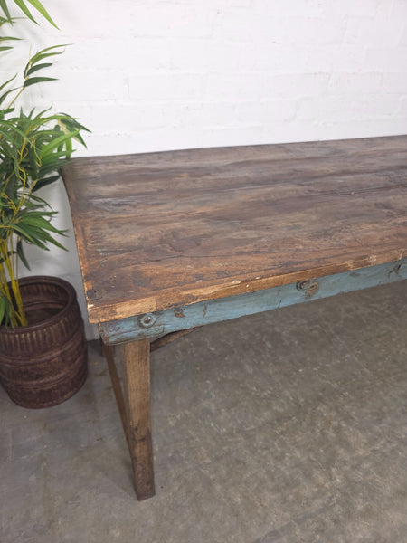 Large Vintage Rustic Indian Solid Wooden Folding Trestle Table Wedding Events