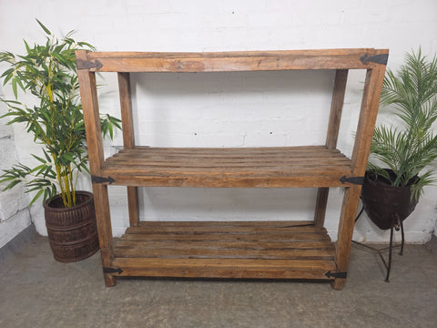 Vintage Rustic Solid Wooden Bakers Cobblers Racking Shelving Shoe Rack Bookcase